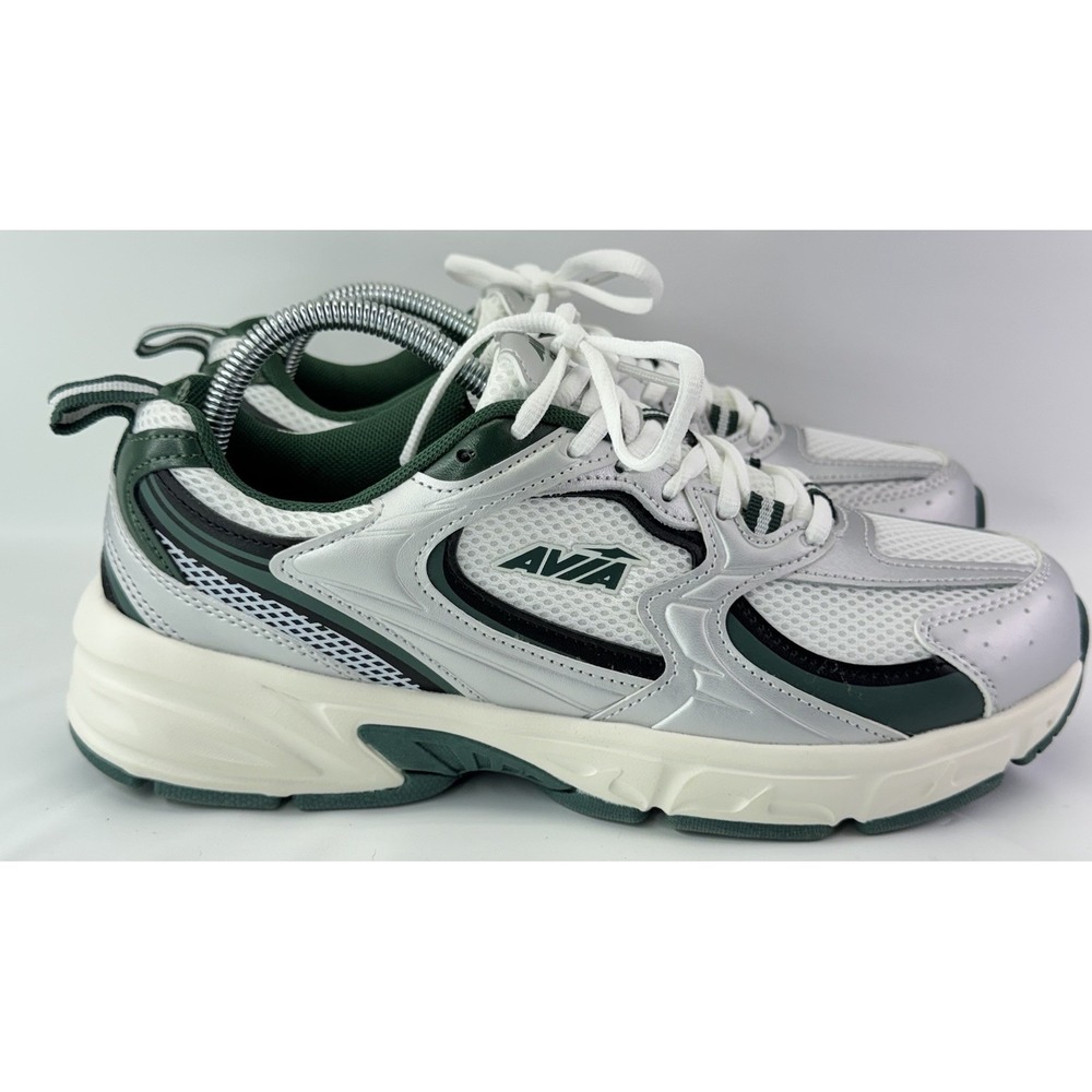 Avia 5000 Men's Forrest Green & White Leather Mesh Running Shoes Sz 9 (ASICS)